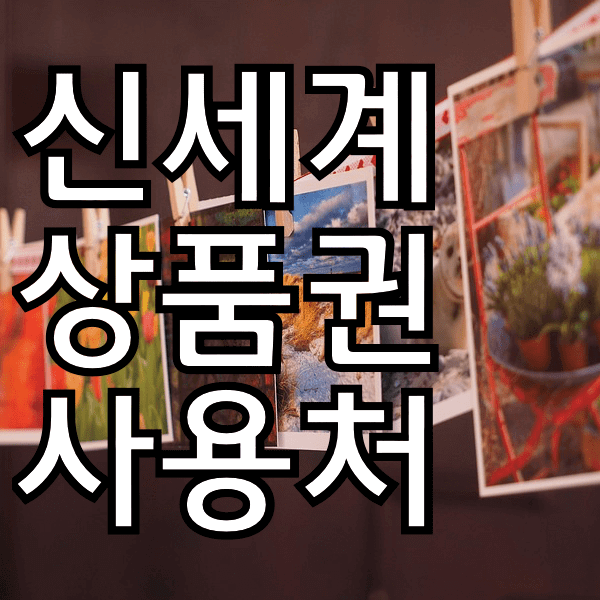 신세계 상품권 사용처와 온라인 사용법 정리