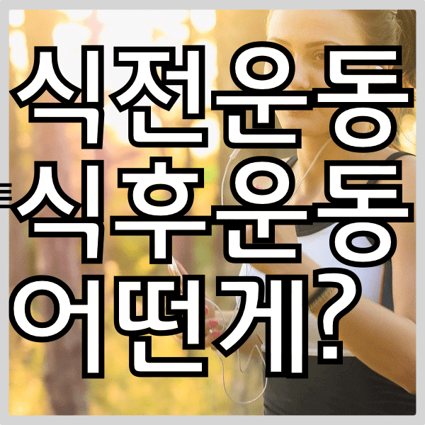 식전운동 VS 식사후 운동 , 살빼는데는 언제가 좋을까?