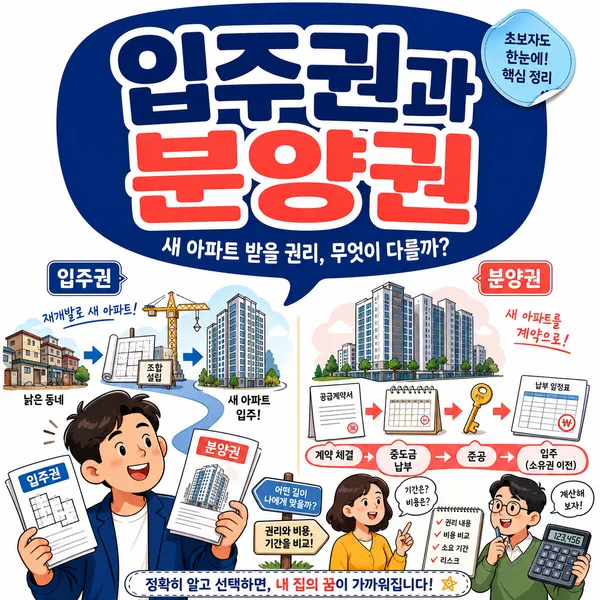 입주권과 분양권 차이, 거래 전에 알아둘 점