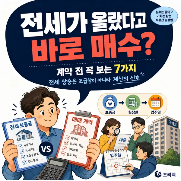 전세가 올랐다고 바로 매수? 계약 전 이 7가지는 꼭 보세요