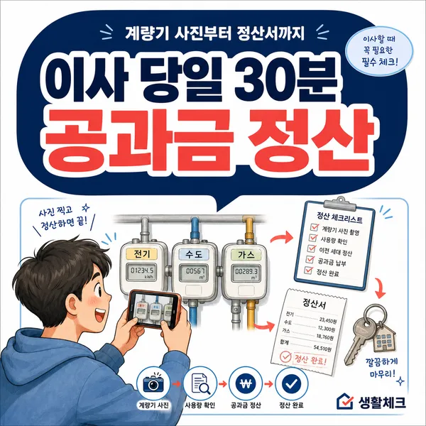 이사 전 도시가스·관리비·공과금 정산 체크리스트