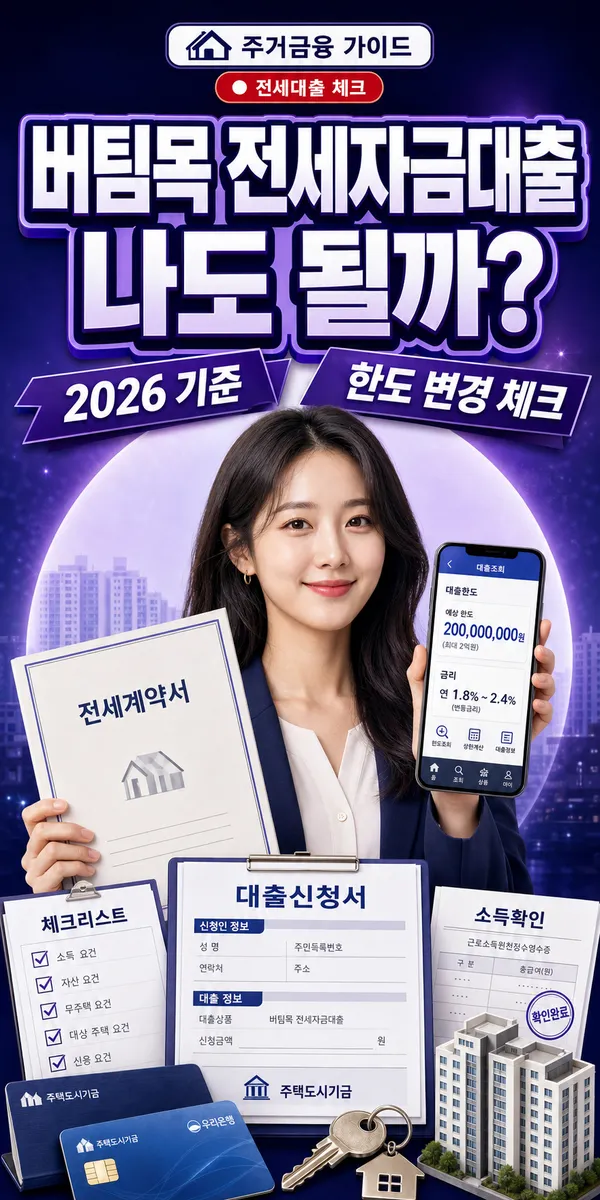 버팀목 전세자금대출 조건, 내가 받을 수 있는지 먼저 확인하세요