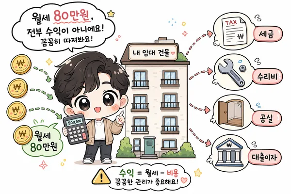 월세 수익률 계산법, 월세 80만 원이 실제로 얼마 남는지 보는 방법