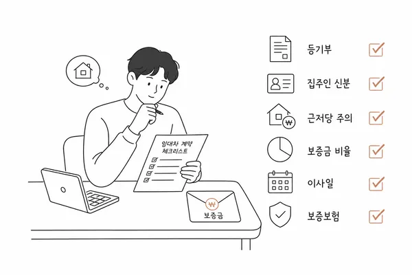 전세 계약 전 등기부등본과 보증보험을 확인하는 체크리스트 이미지