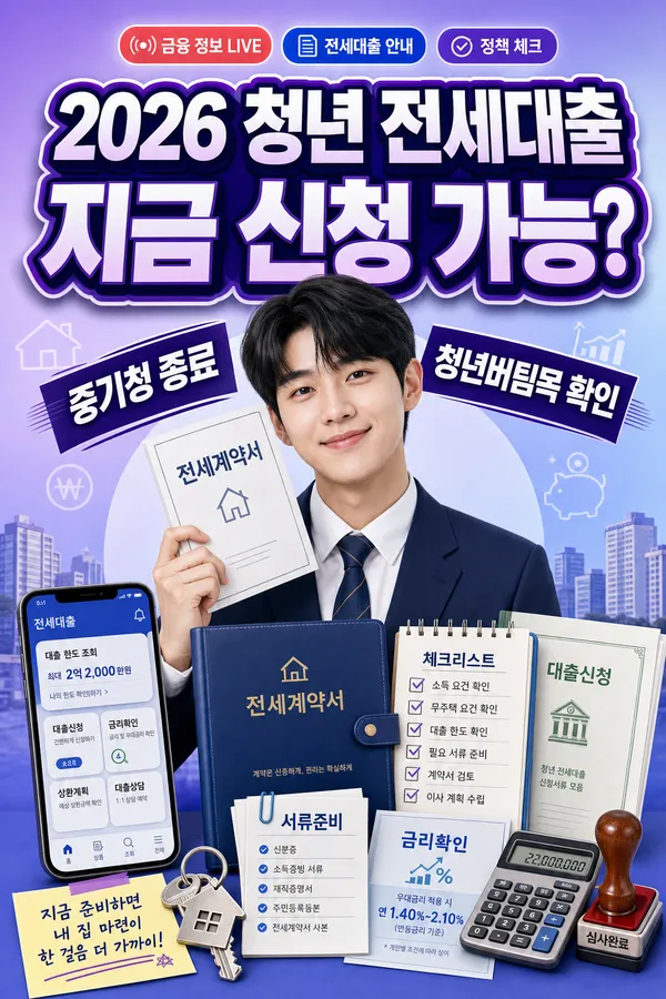 중소기업 청년 전세대출 조건, 2026년에 다시 확인해야 할 핵심 정리
