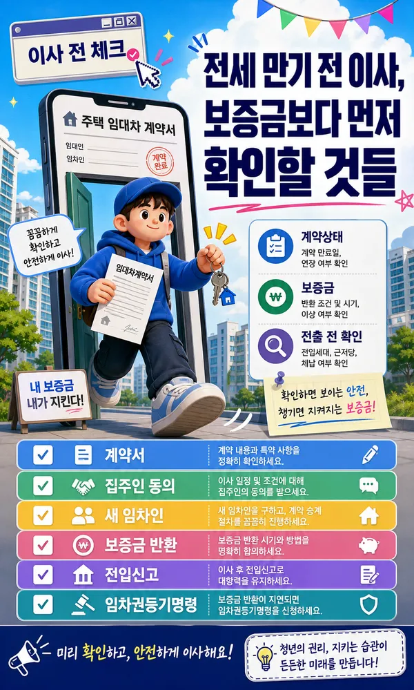 전세 만기 전 이사할 때 주의할 점