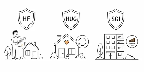 HF HUG SGI 전세대출 보증기관 차이를 설명하는 이미지
