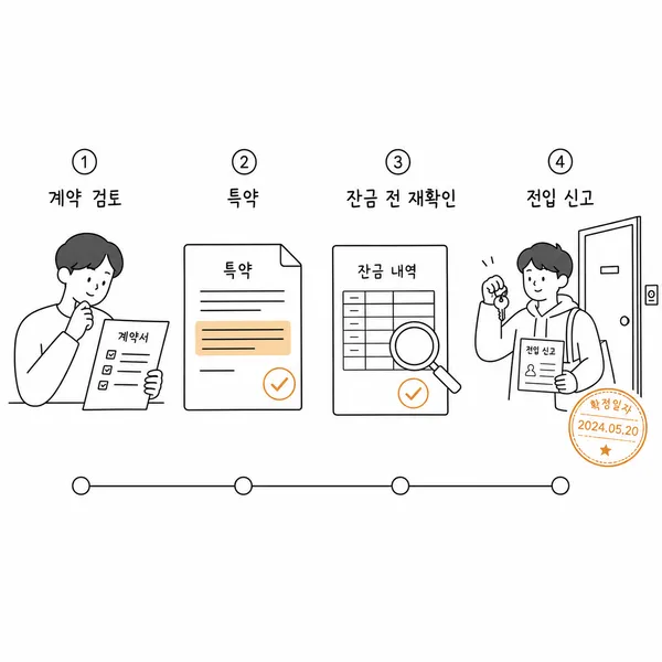 전세 계약부터 잔금과 입주 및 전입신고까지 확인하는 절차