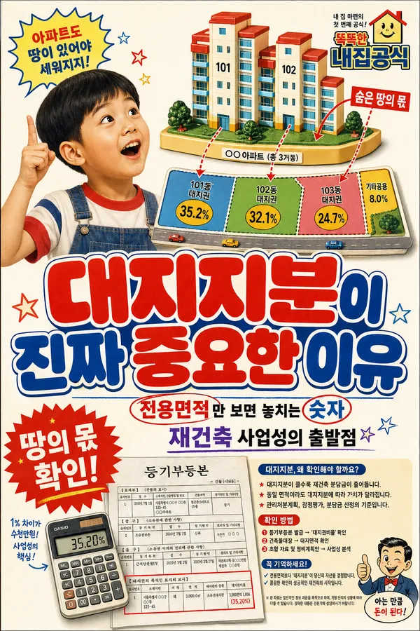 대지지분이 중요한 이유: 전용면적만 보고 집을 고르면 놓치는 핵심 숫자