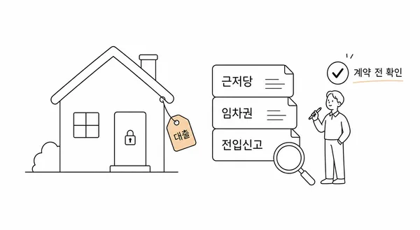 을구에서 근저당권과 전세권 등 선순위 권리를 확인하는 모습