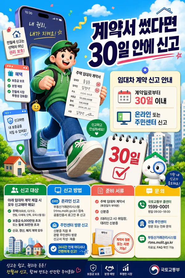 전월세 신고제 대상과 계약 후 준비 서류: 계약서 작성 뒤 30일 안에 확인할 것