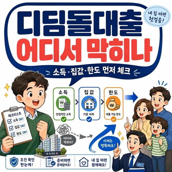 디딤돌대출 조건 정리: 소득, 한도, 주택가격에서 먼저 확인하세요