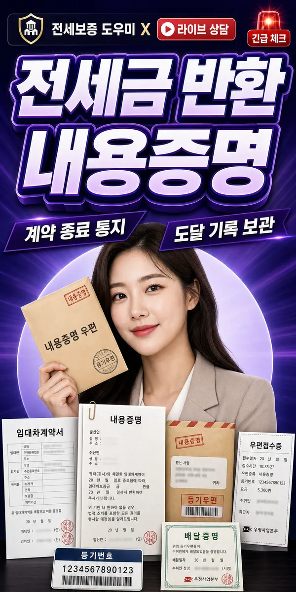 내용증명 보내는 법, 전세금 반환용