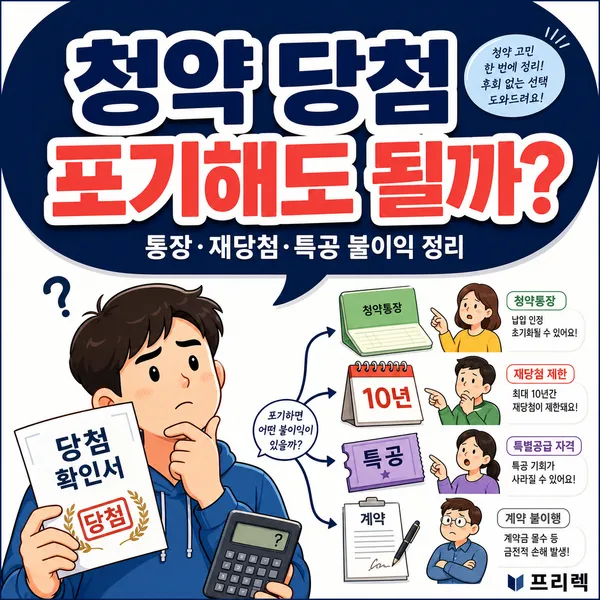 청약 당첨 후 포기하면 생기는 일