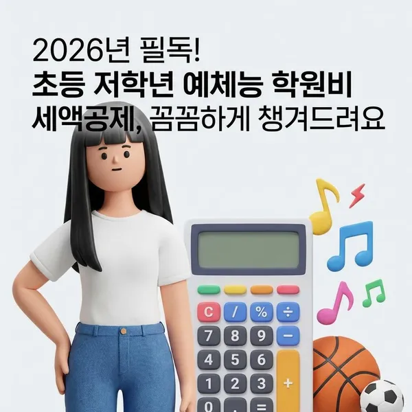 2026년 필독! 초등 저학년 예체능 학원비 세액공제 가이드