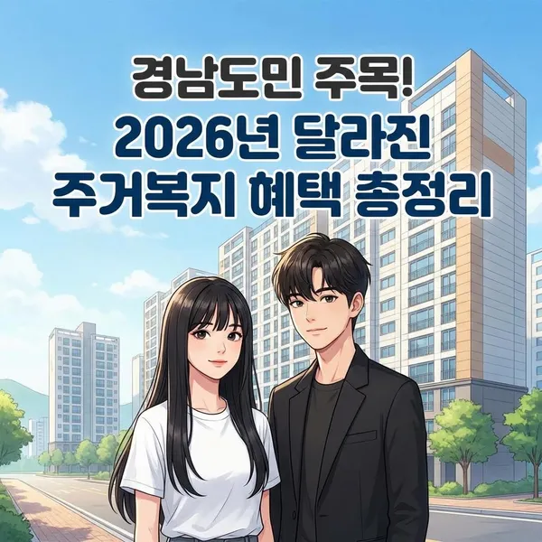 경남도민 주목! 2026년 달라진 주거복지 혜택 총정리