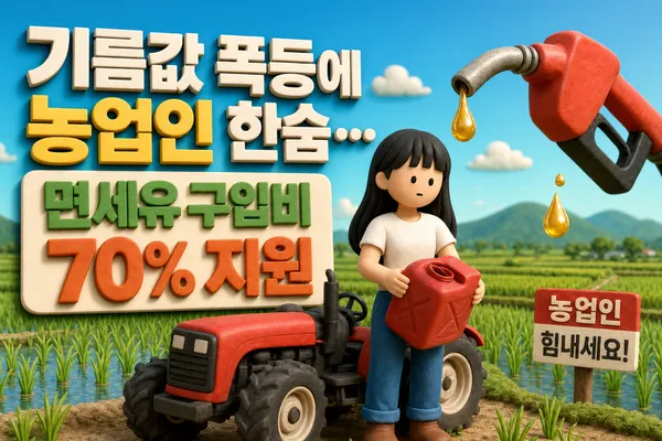 면세유 구입비 70% 지원, 아직 안 받으셨나요?