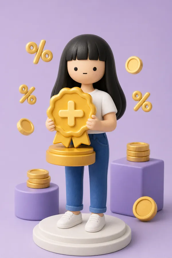 추가 보너스 포상금 구조를 나타내는 황금 트로피와 퍼센트 기호