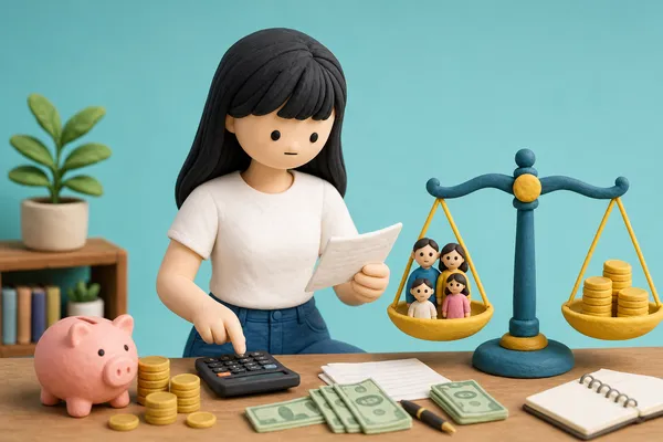 가구 소득 기준을 확인하며 지원 요건을 검토하는 모습