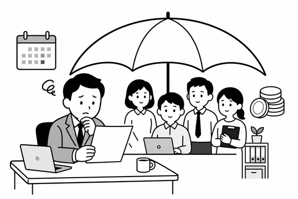 사업주가 감원 대신 고용유지를 선택하는 상황을 표현한 이미지