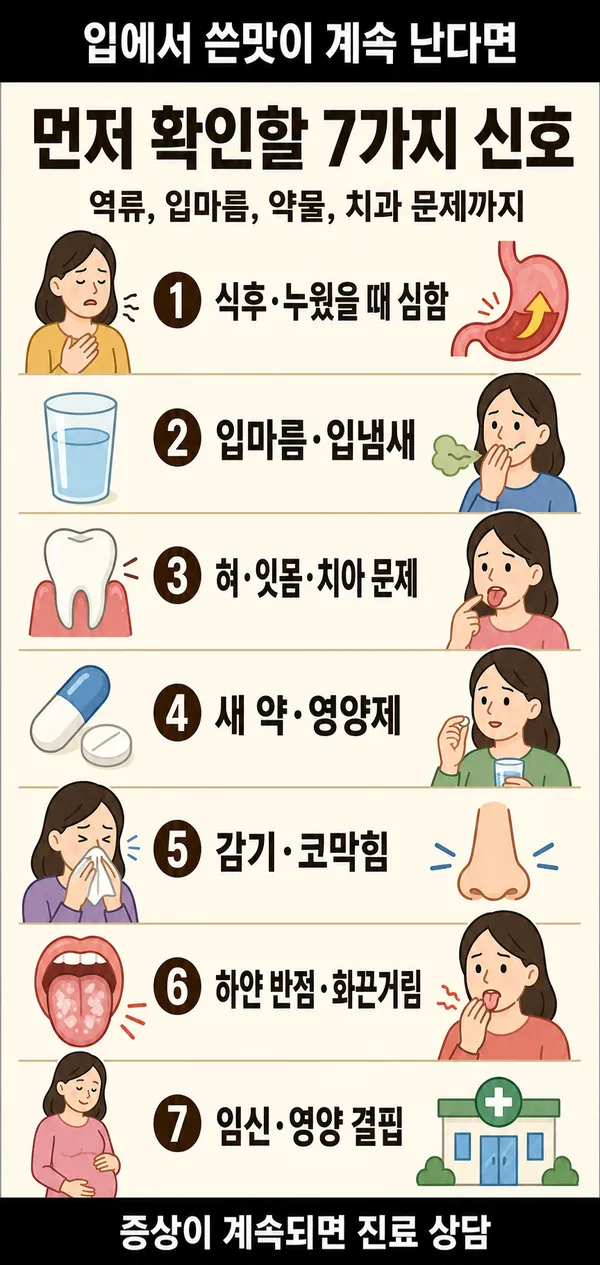 입안이쓴이유알아두세요