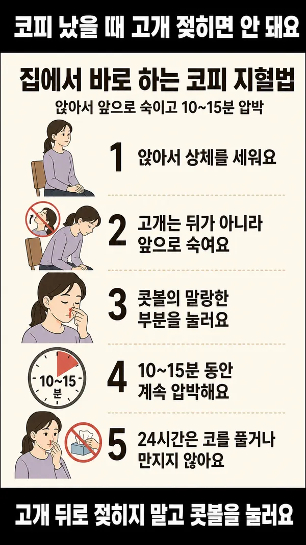 코피멈추는방법,지혈하는효과적인대처법모음