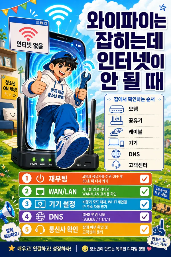 와이파이공유기안될때,인터넷안됨최종해결법