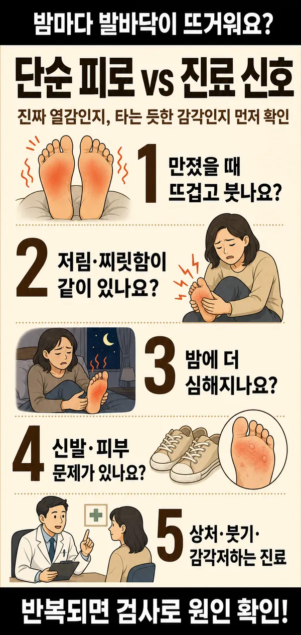 발바닥이뜨거워요,화끈거림증상원인및대처방법