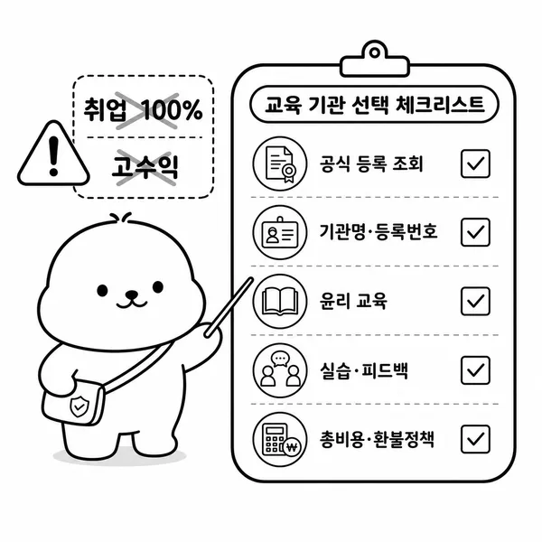 좋은 심리상담지도사 교육기관을 고르기 위한 체크리스트 그림