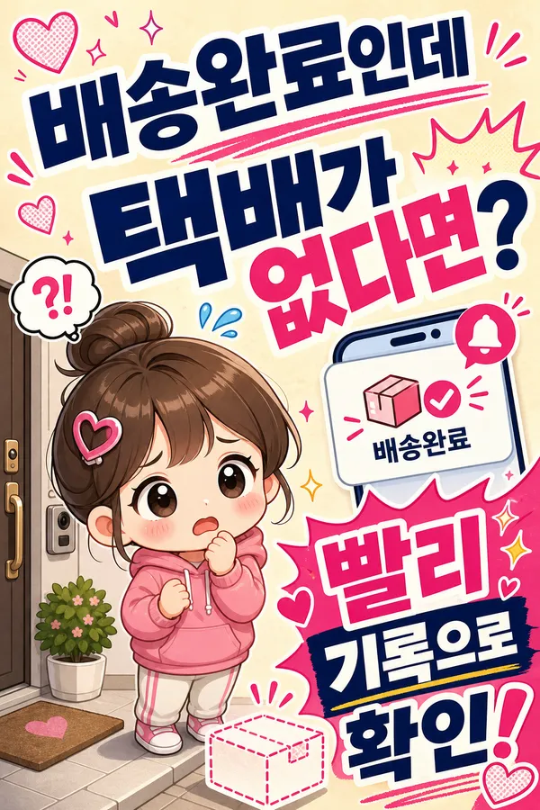 배송완료로 표시됐지만 택배가 없어 기록으로 확인하라는 안내 이미지