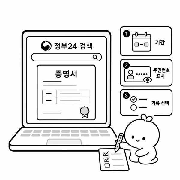 정부24 출입국사실증명서 신청 전 확인 항목