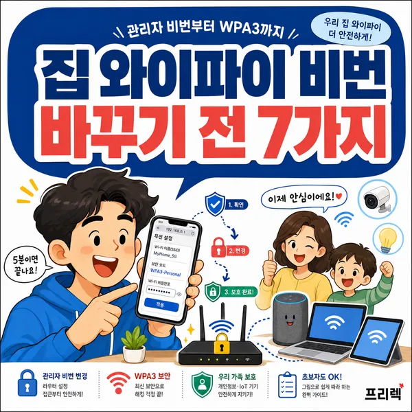 집 와이파이 비밀번호를 바꾸기 전 확인해야 할 보안 설정 7가지 안내 이미지