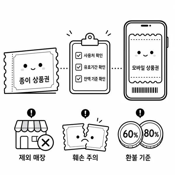 지류 롯데상품권과 모바일 롯데상품권 사용 전 확인해야 할 주의사항