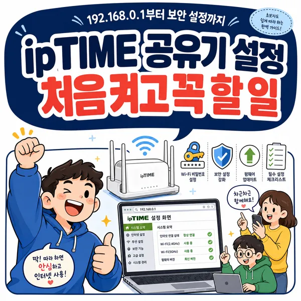 ipTIME 공유기 설정, 처음 켜고 꼭 만져야 할 것들만 같이 해봐요