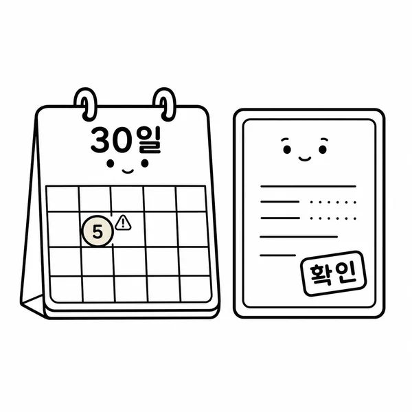 지방세 납세증명서 유효기간이 납부기한 때문에 짧아질 수 있음을 보여주는 달력 일러스트