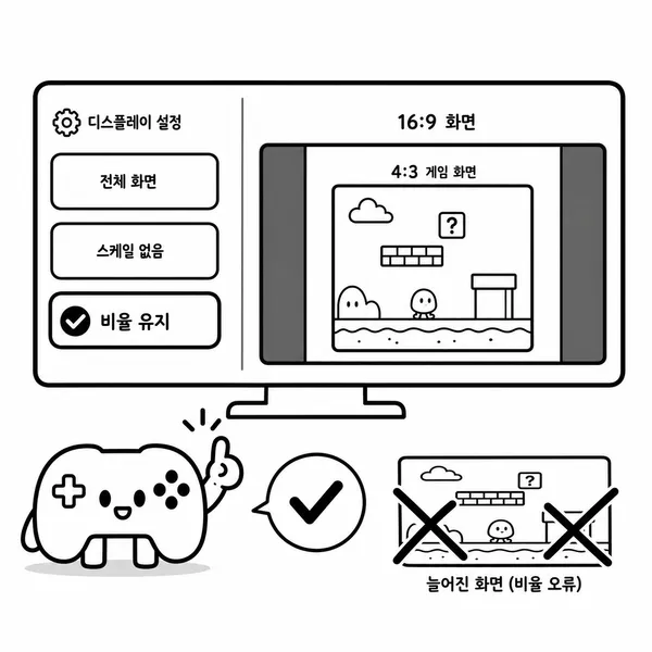 그래픽카드 스케일링에서 Maintain Aspect Ratio를 선택하는 그림