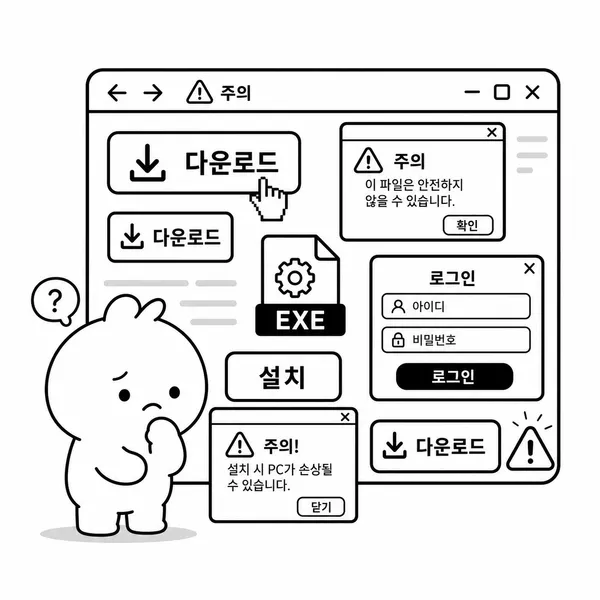 MP3 변환 사이트에서 피해야 할 가짜 다운로드 버튼과 보안 위험 신호