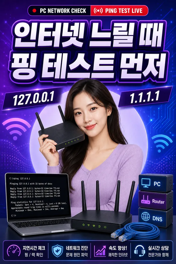 핑테스트실행으로컴퓨터이상유무확인하기