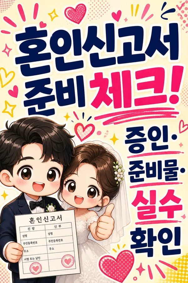 혼인신고서양식 찾기 전 꼭 확인할 준비물과 작성방법