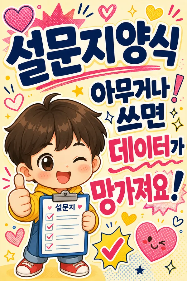 설문지양식, 목적에 맞게 골라야 데이터가 살아납니다