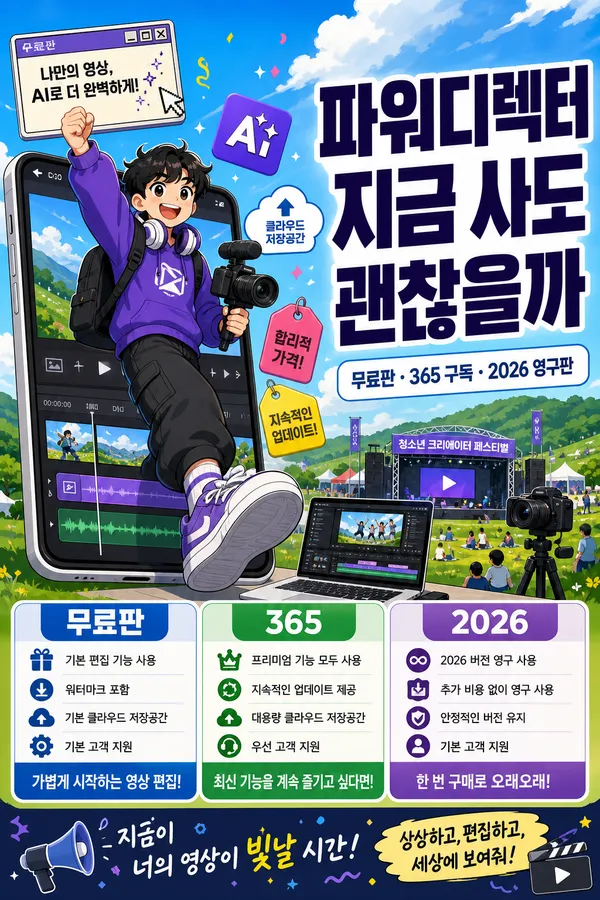 파워디렉터, 무료판부터 365 구독과 2026 영구판까지 현실적으로 따져보기