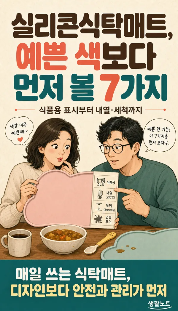 실리콘식탁매트, 예쁜 색보다 먼저 확인해야 할 7가지