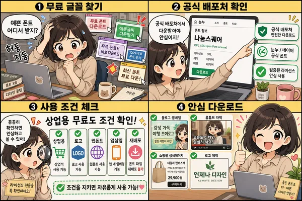 글씨체다운 전에 꼭 확인해야 할 무료폰트 고르는 법과 폰트 저작권