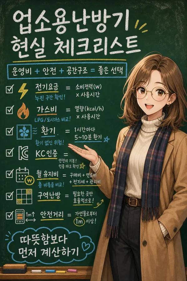 업소용난방기 선택 전 꼭 확인해야 할 현실 체크리스트