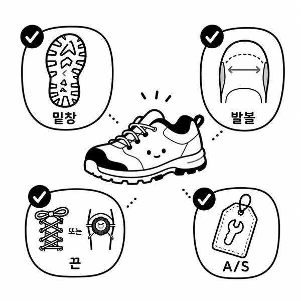 네파등산화 구매 전 밑창, 발볼, 끈 방식, A/S를 확인하는 체크리스트 그림