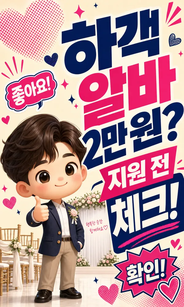 결혼식하객알바, 2만 원 쉬운 알바로 보기 전 꼭 확인할 현실