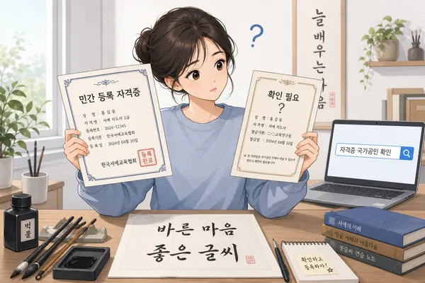 캘리그라피자격증, 따기 전에 국가자격인지부터 확인하세요
