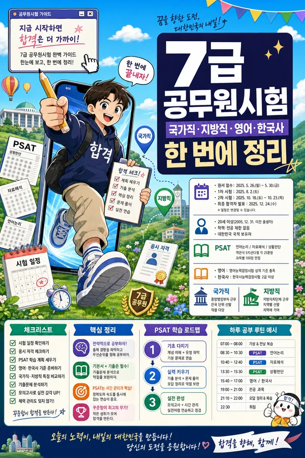 7급공무원시험, 국가직·지방직 선택부터 영어·한국사 준비까지