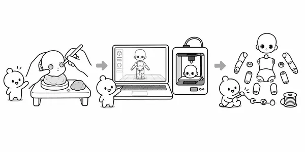 점토 조형, 3D 모델링 출력, 파츠 조립으로 구체관절인형을 시작하는 세 가지 방법